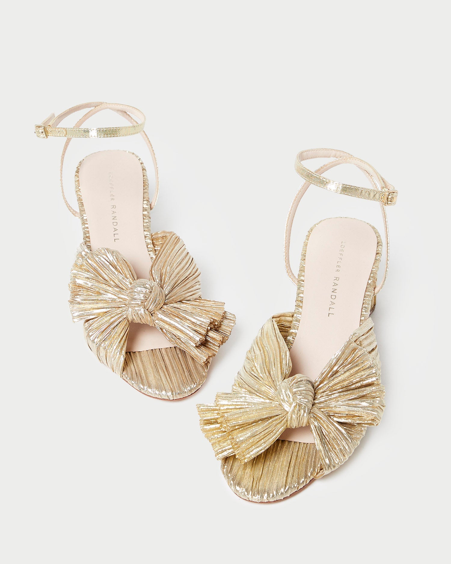 Loeffler Randall Women / Dahlia Gold Pleated Bow Heel