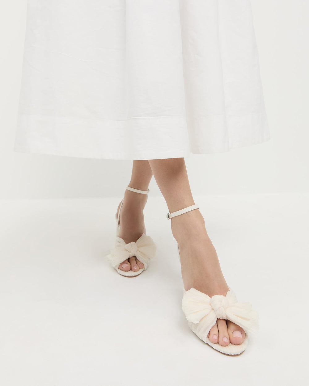 Loeffler Randall Women / Camellia Pearl Pleated Bow Heel