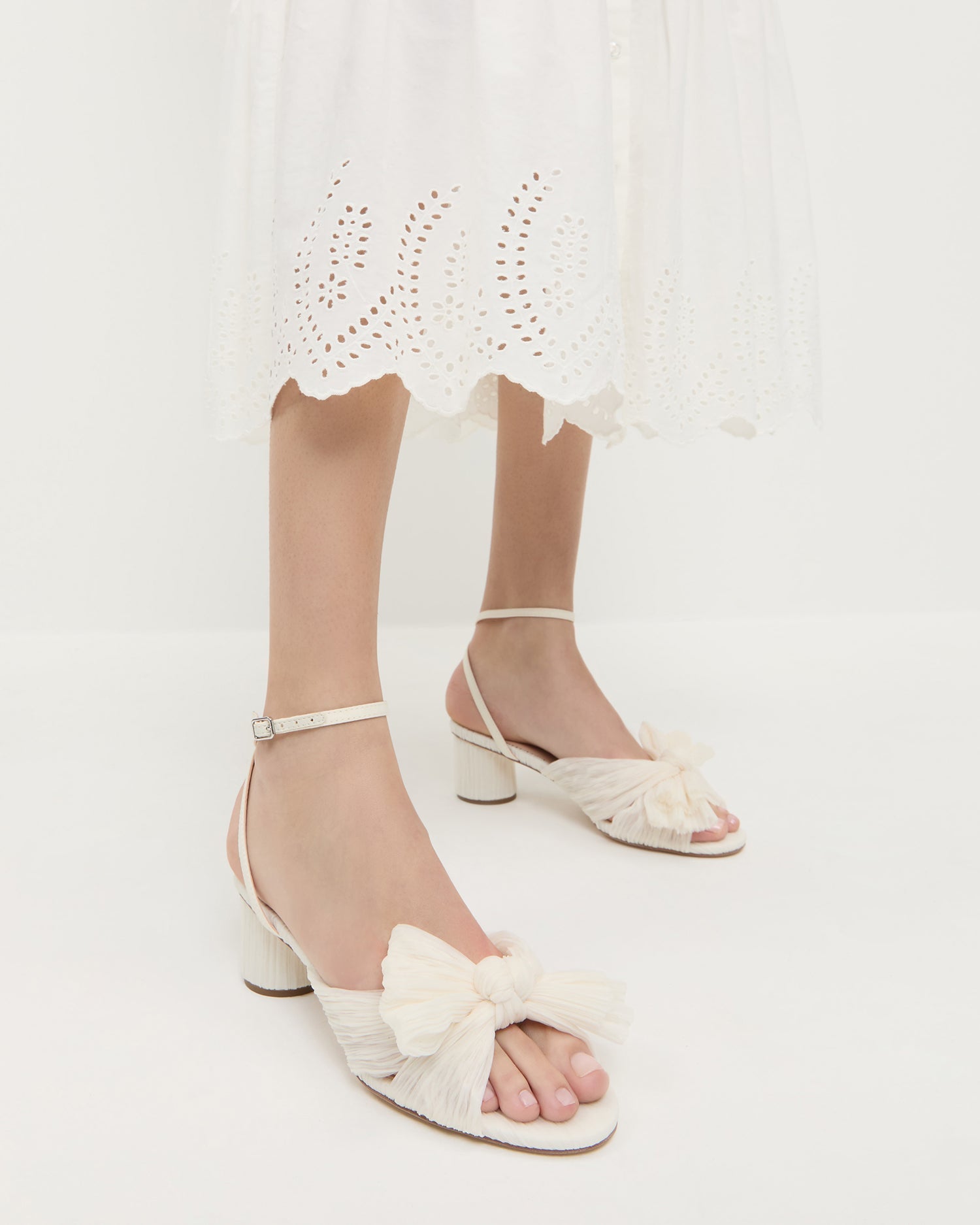 Loeffler Randall Women / Dahlia Pearl Pleated Bow Heel