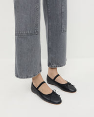 Loeffler Randall Women / Leonie Black Leather Ballet Flat