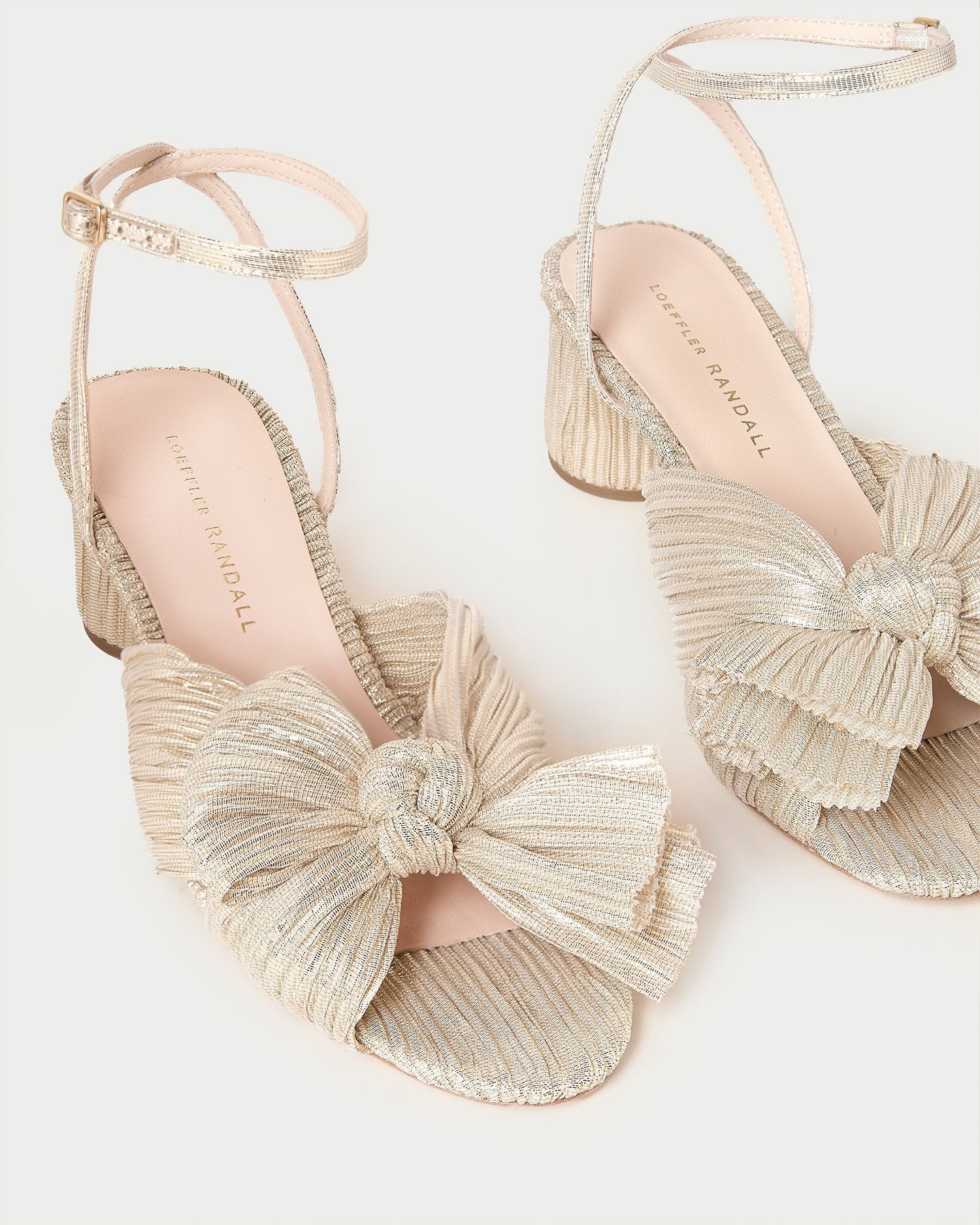 Loeffler Randall Women / Dahlia Platinum Pleated Bow Heel