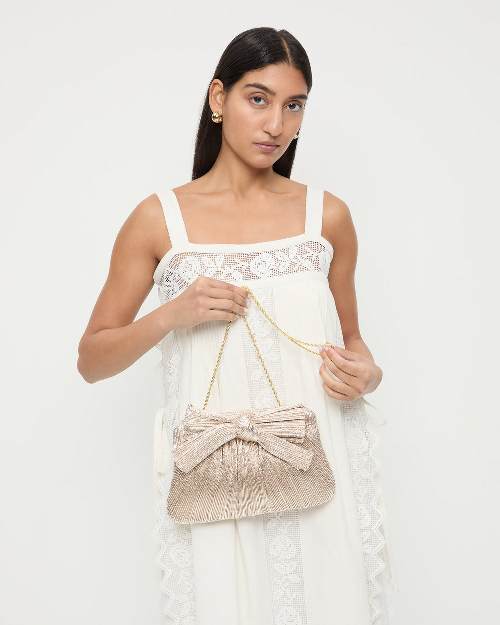 Loeffler Randall Women / Rayne Platinum Bow Clutch