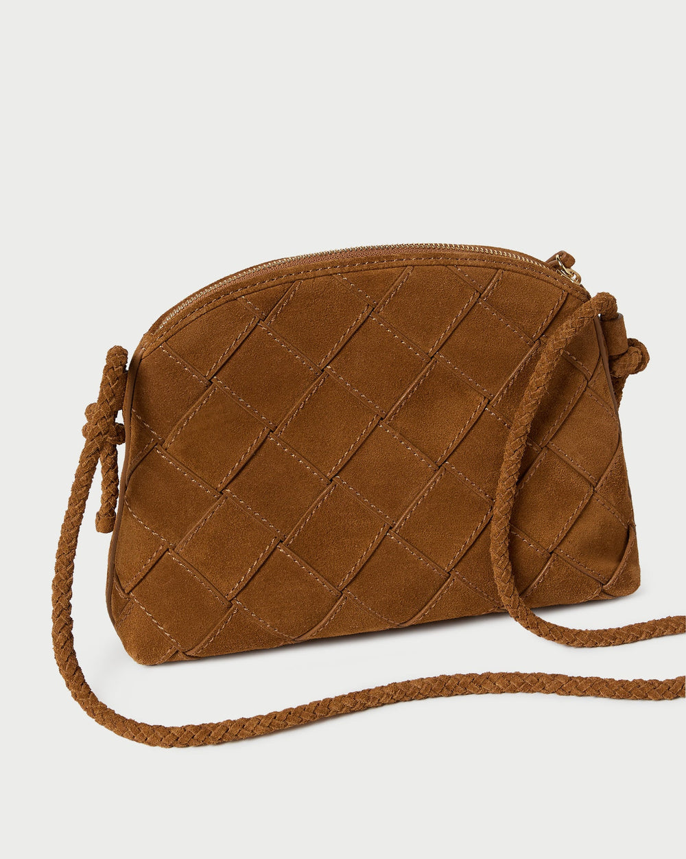 Loeffler Randall Women / Mallory Cacao Woven Suede Crossbody