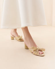 Loeffler Randall Women / Emilia Gold Pleated Bow Heel