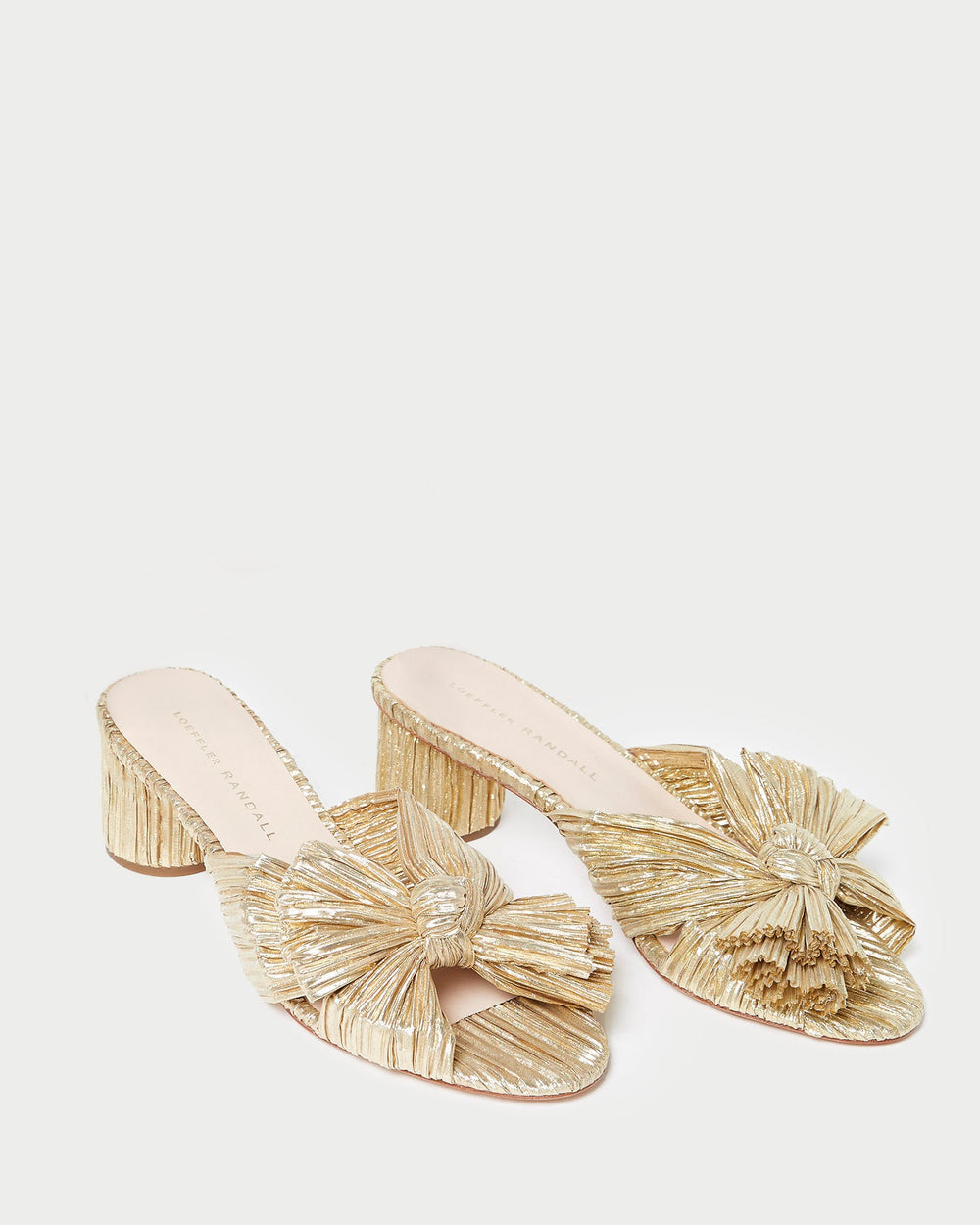 Loeffler Randall Women / Emilia Gold Pleated Bow Heel