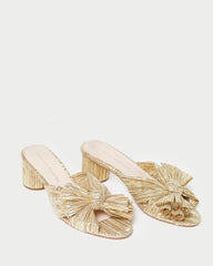 Loeffler Randall Women / Emilia Gold Pleated Bow Heel