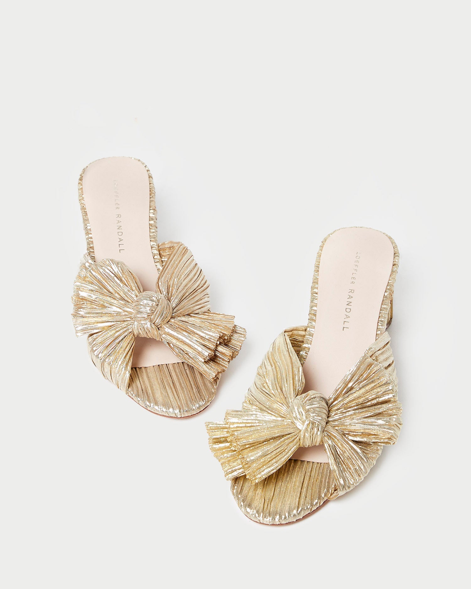 Loeffler Randall Women / Emilia Gold Pleated Bow Heel