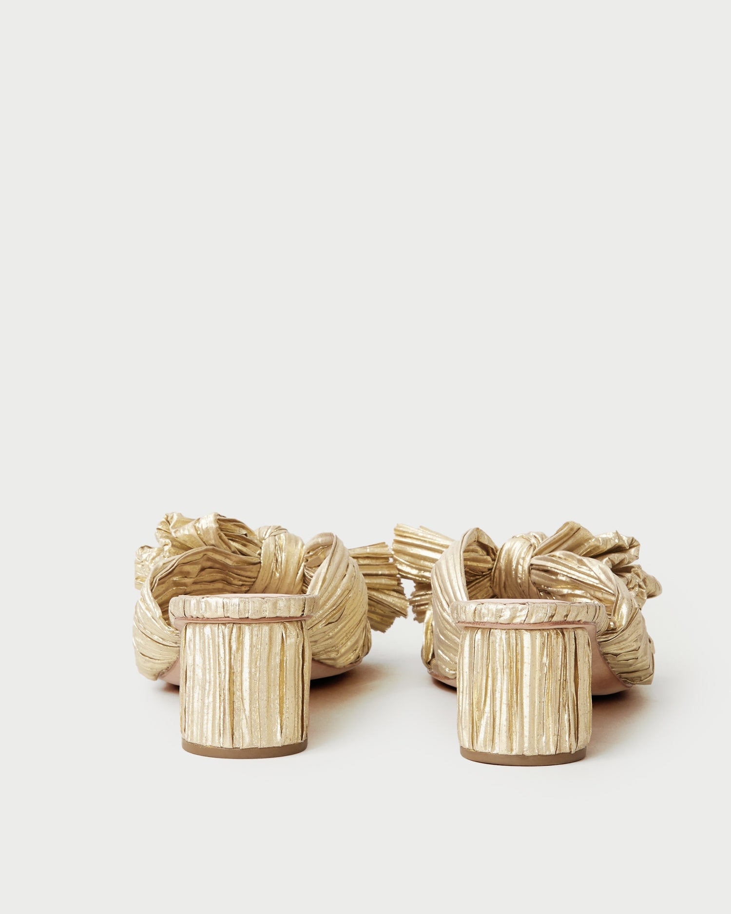 Loeffler Randall Women / Emilia Gold Pleated Bow Heel
