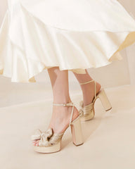 Loeffler Randall Women / Natalia Platinum Platform Bow Heel