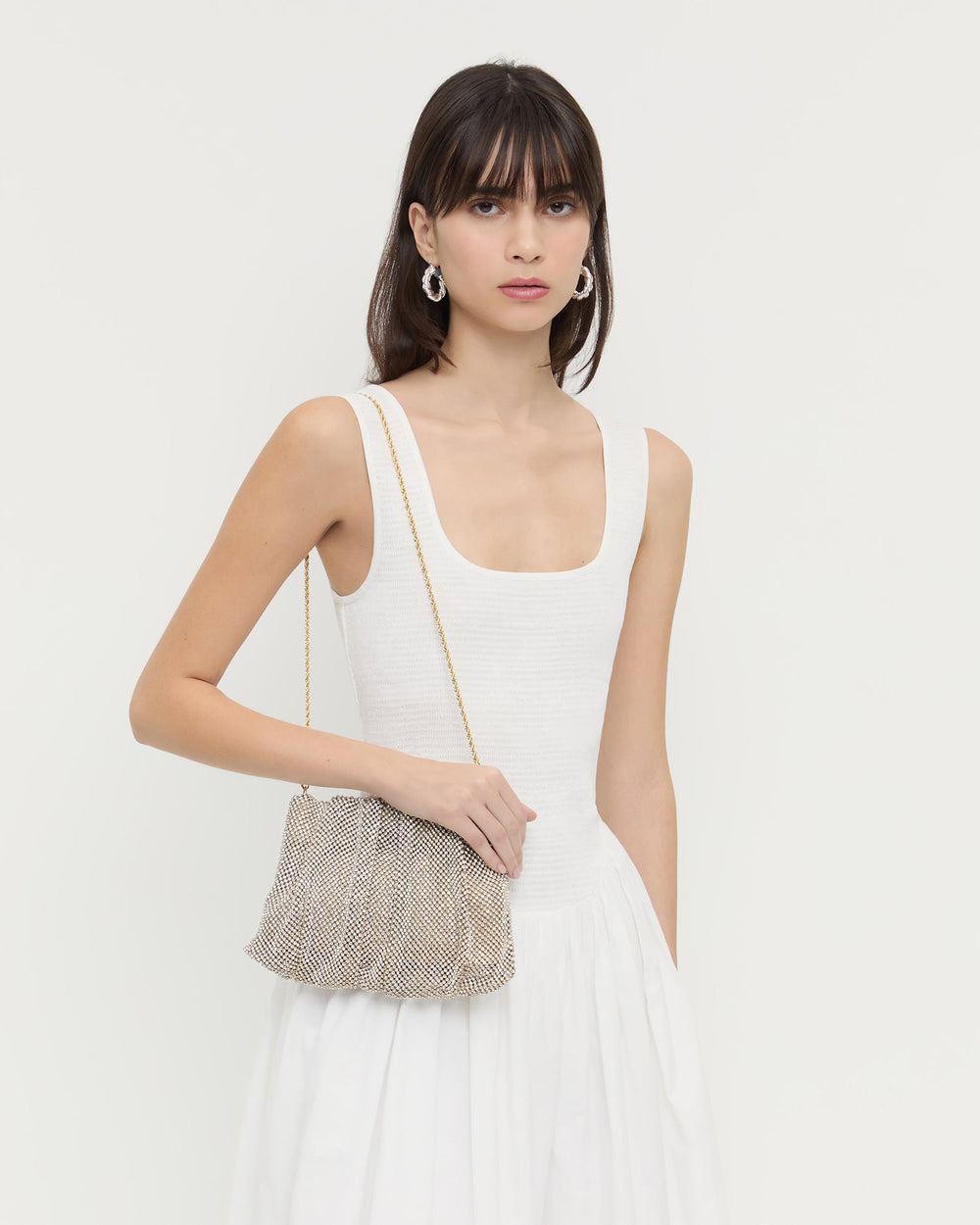 Loeffler Randall Women / Ember Gold Diamante Gathered Clutch