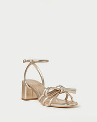 Loeffler Randall Women / Mikel Champagne Bow Mid-Heel Sandal