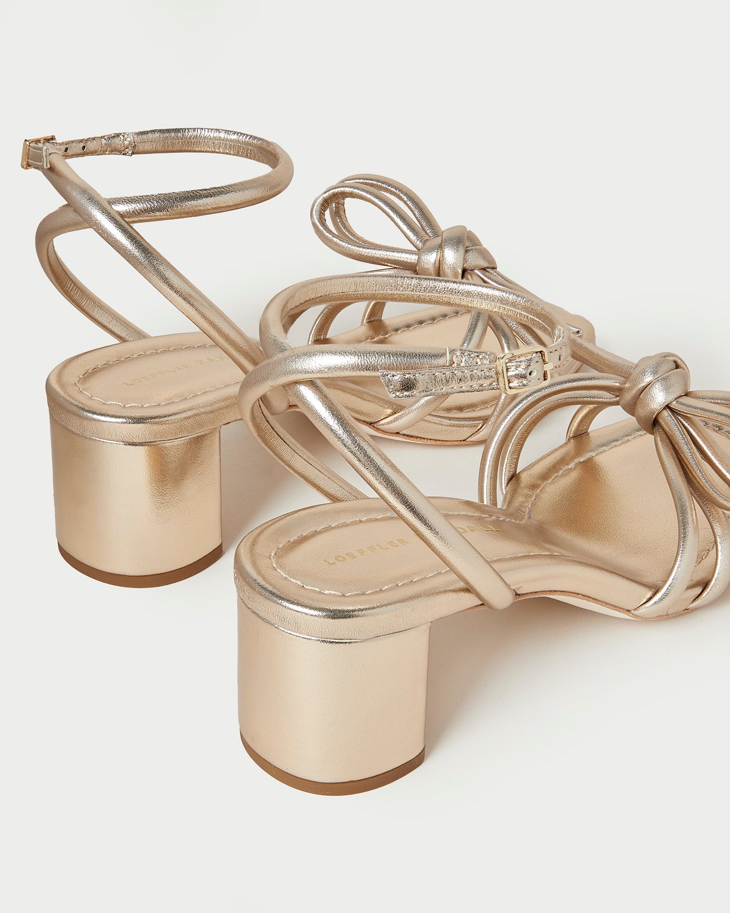 Loeffler Randall Women / Mikel Champagne Bow Mid-Heel Sandal
