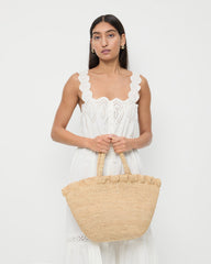 Loeffler Randall Women / Cyrus Natural Ruffled Woven Tote