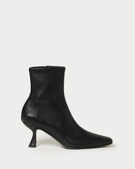 Loeffler Randall Women / Thandy Black Leather Curved Heel Bootie