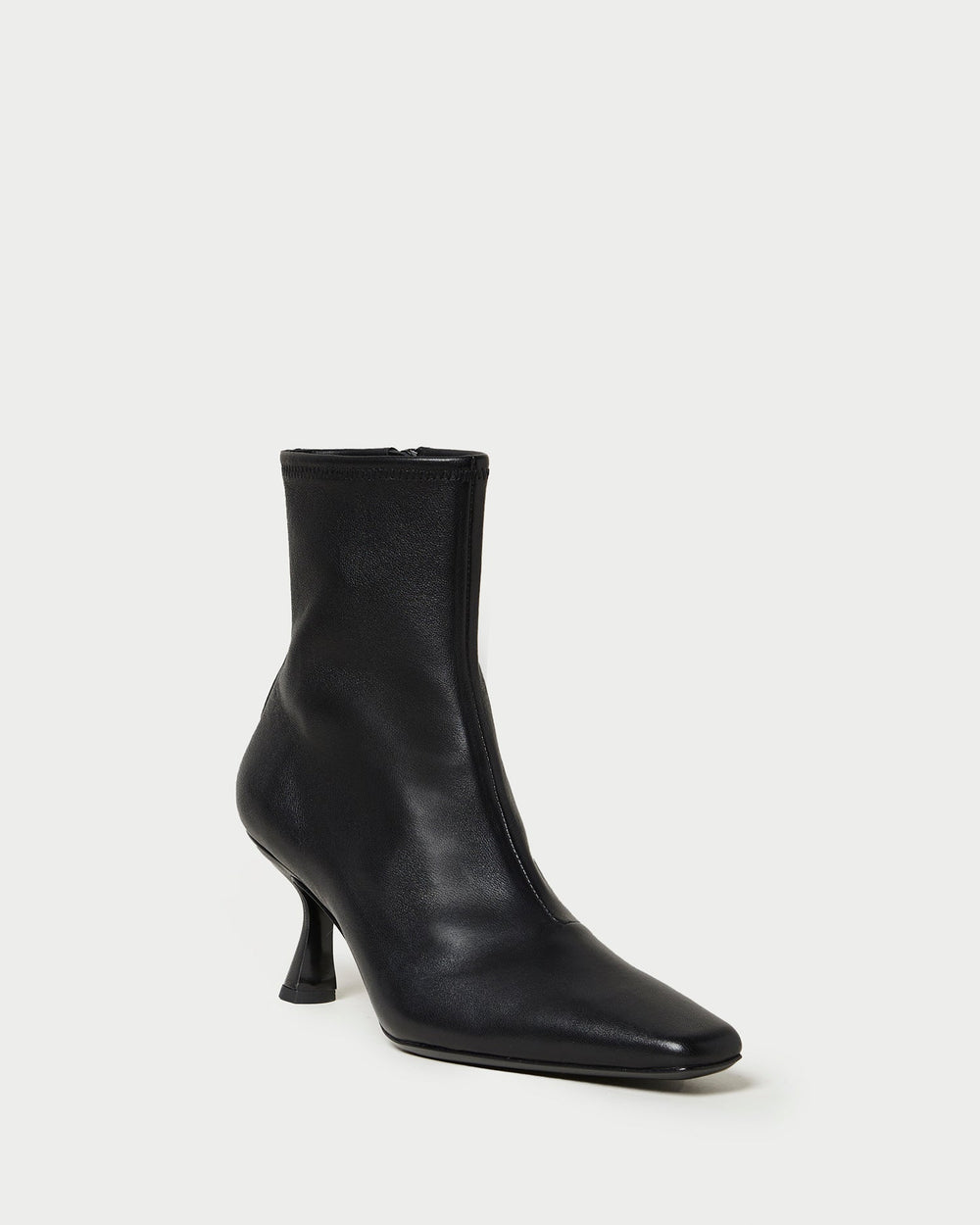 Loeffler Randall Women / Thandy Black Leather Curved Heel Bootie