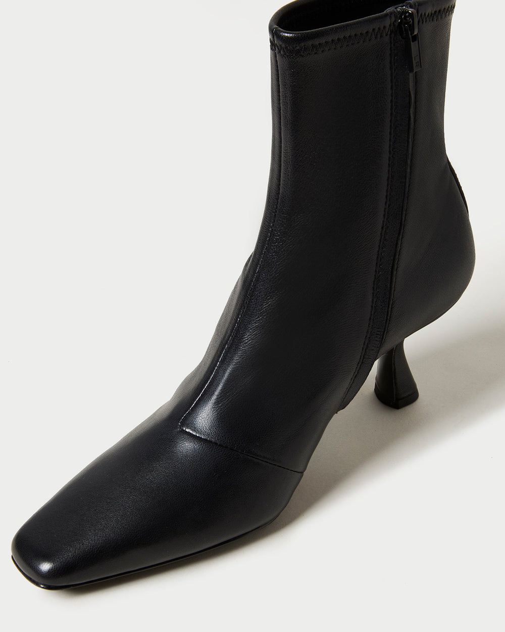 Loeffler Randall Women / Thandy Black Leather Curved Heel Bootie
