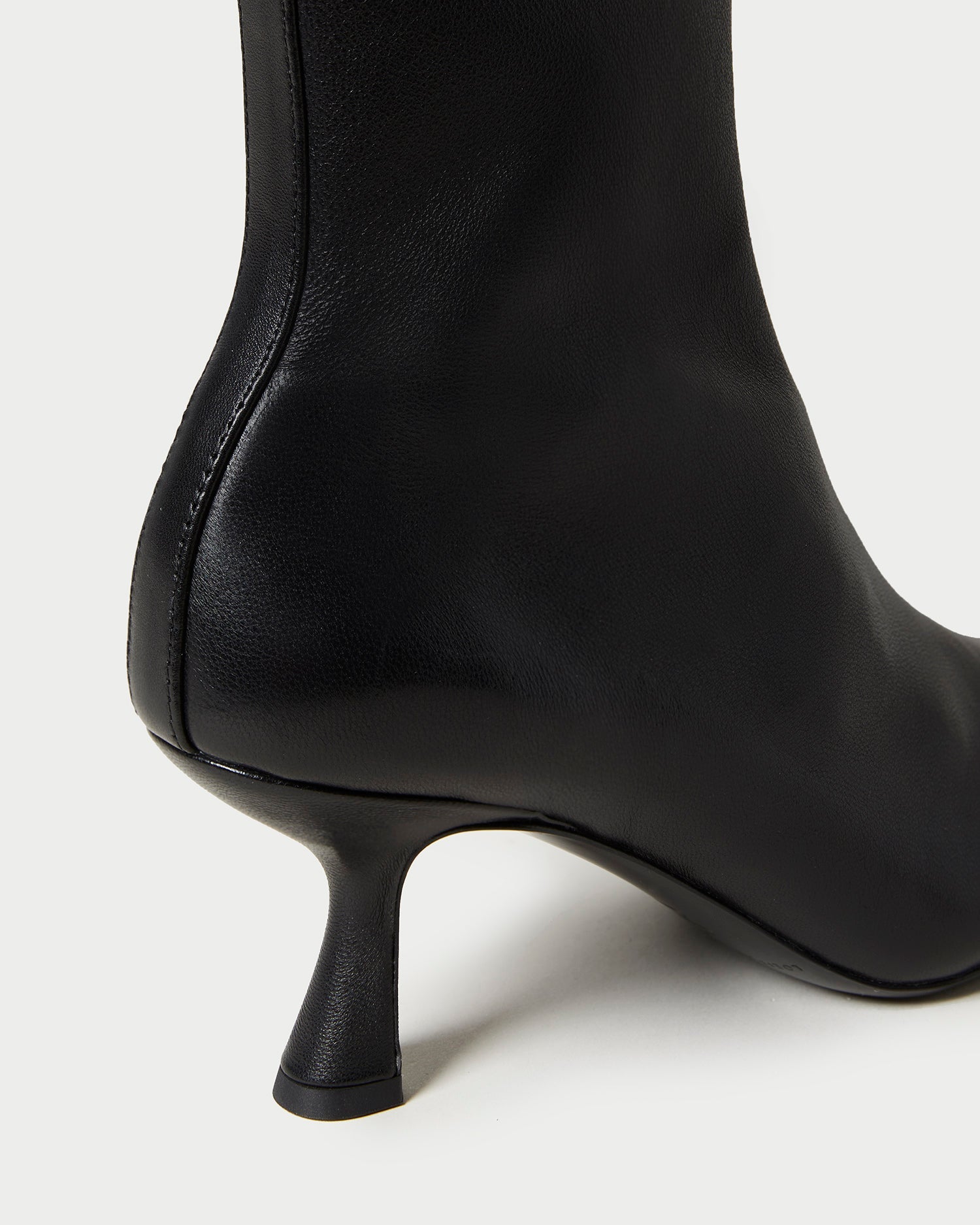 Loeffler Randall Women / Thandy Black Leather Curved Heel Bootie