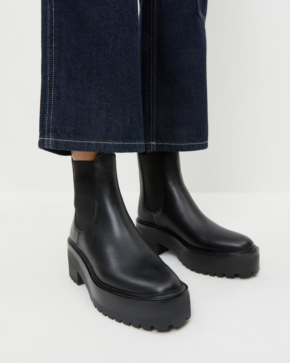 Loeffler Randall Women / Reggie Black Leather Chelsea Boot