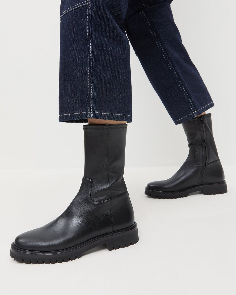 Loeffler Randall Women / Danny Black Leather Lug Boot
