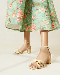 Loeffler Randall Women / Mikel Natural Bow Mid-Heel Sandal