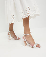 Loeffler Randall Women / Malia Cream Curved-Heel Sandal