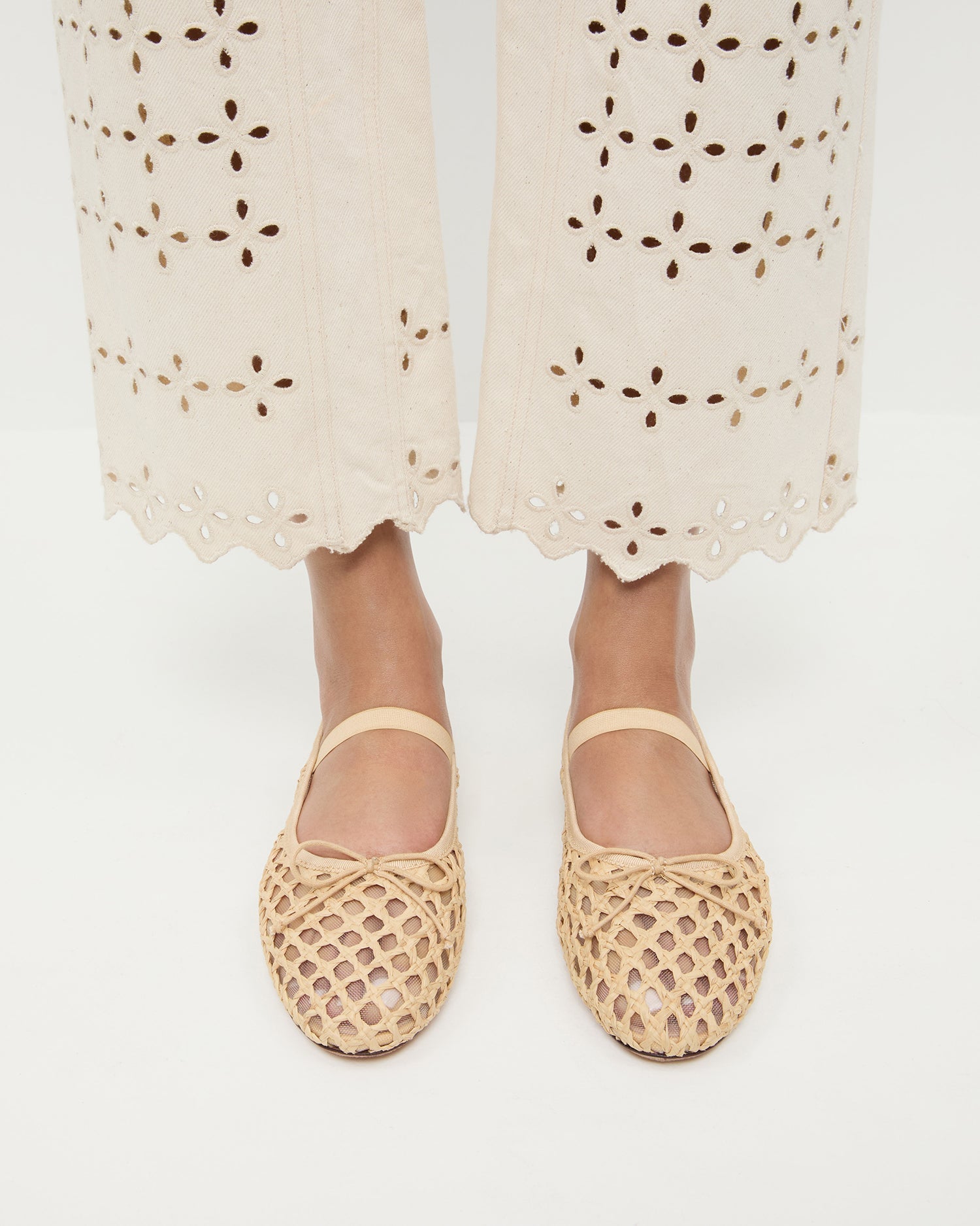 Loeffler Randall Women / Leonie Natural Crochet Ballet Flat