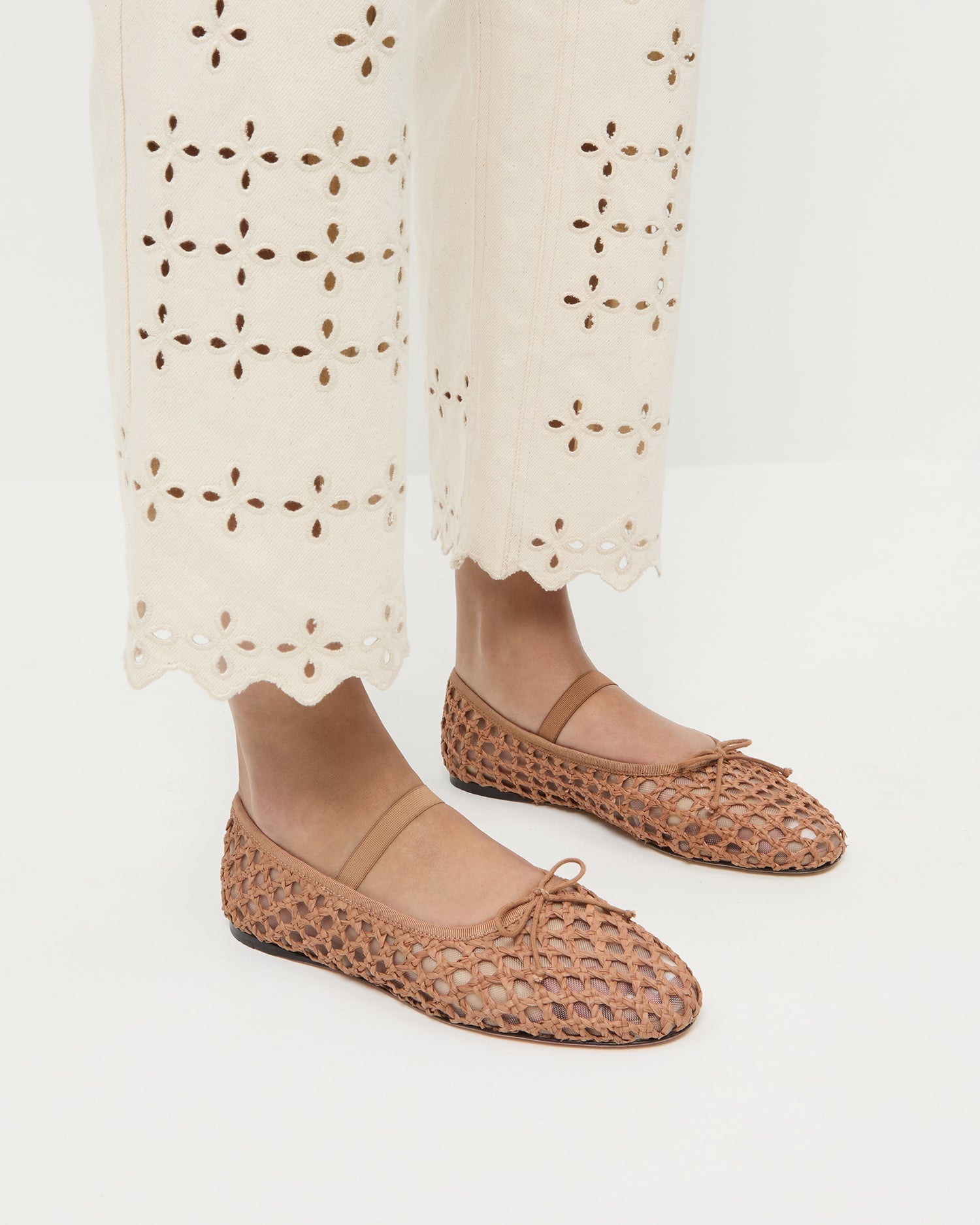 Loeffler Randall Women / Leonie Brown Crochet Ballet Flat