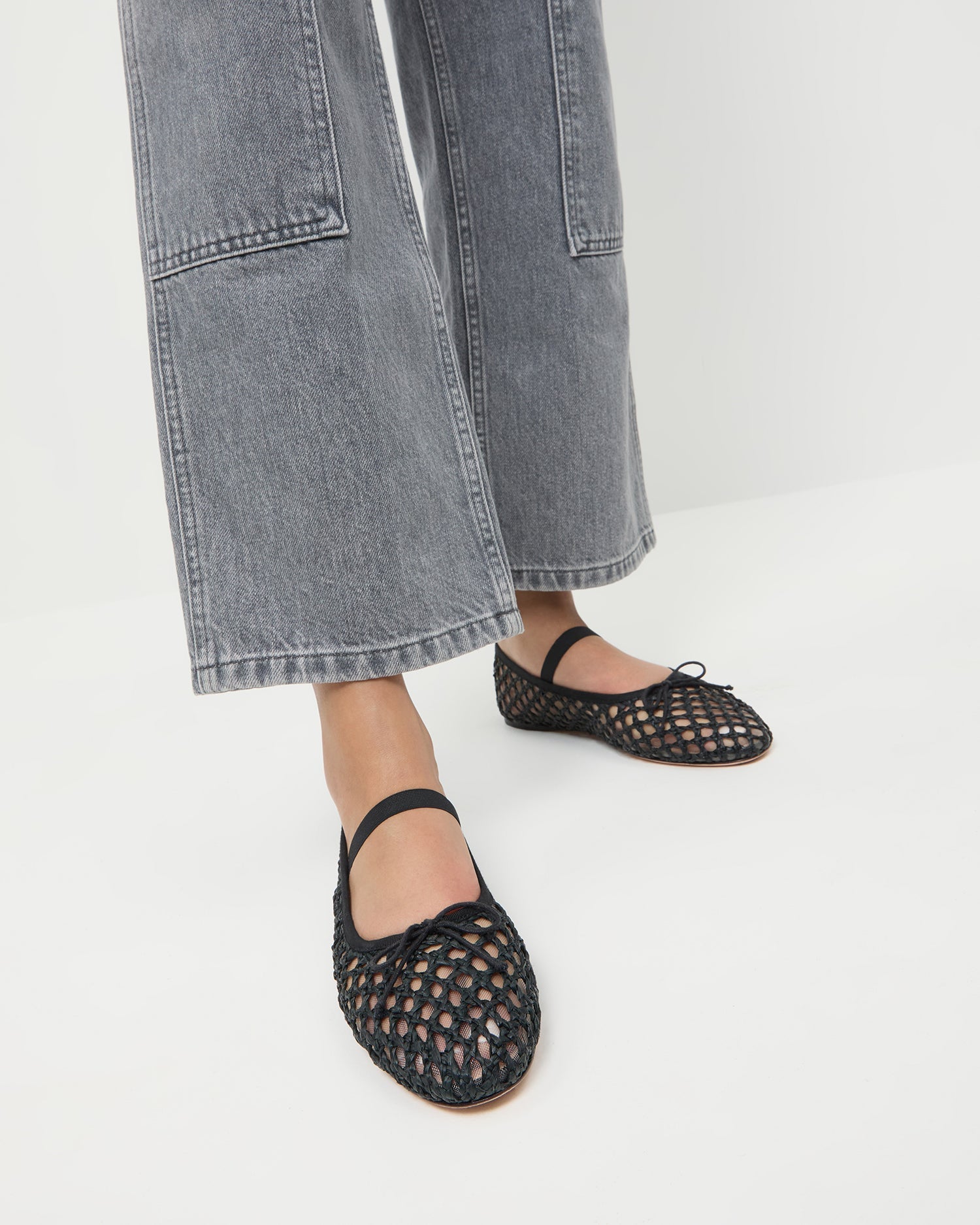 Loeffler Randall Women / Leonie Black Crochet Ballet Flat