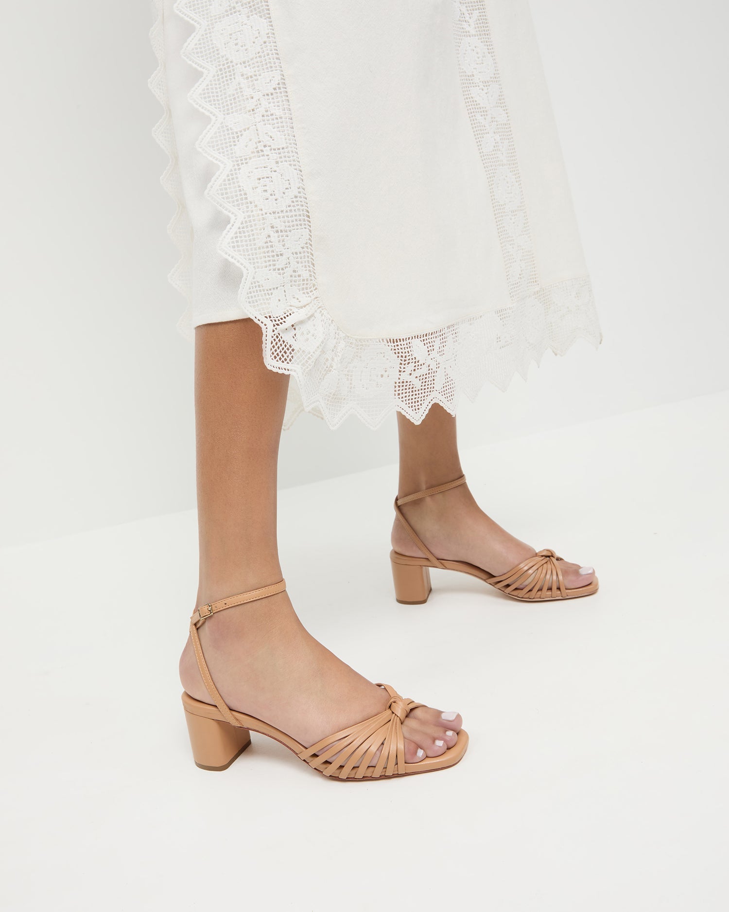 Loeffler Randall Women / Olivia Dune Knot Mid-Heel Sandal