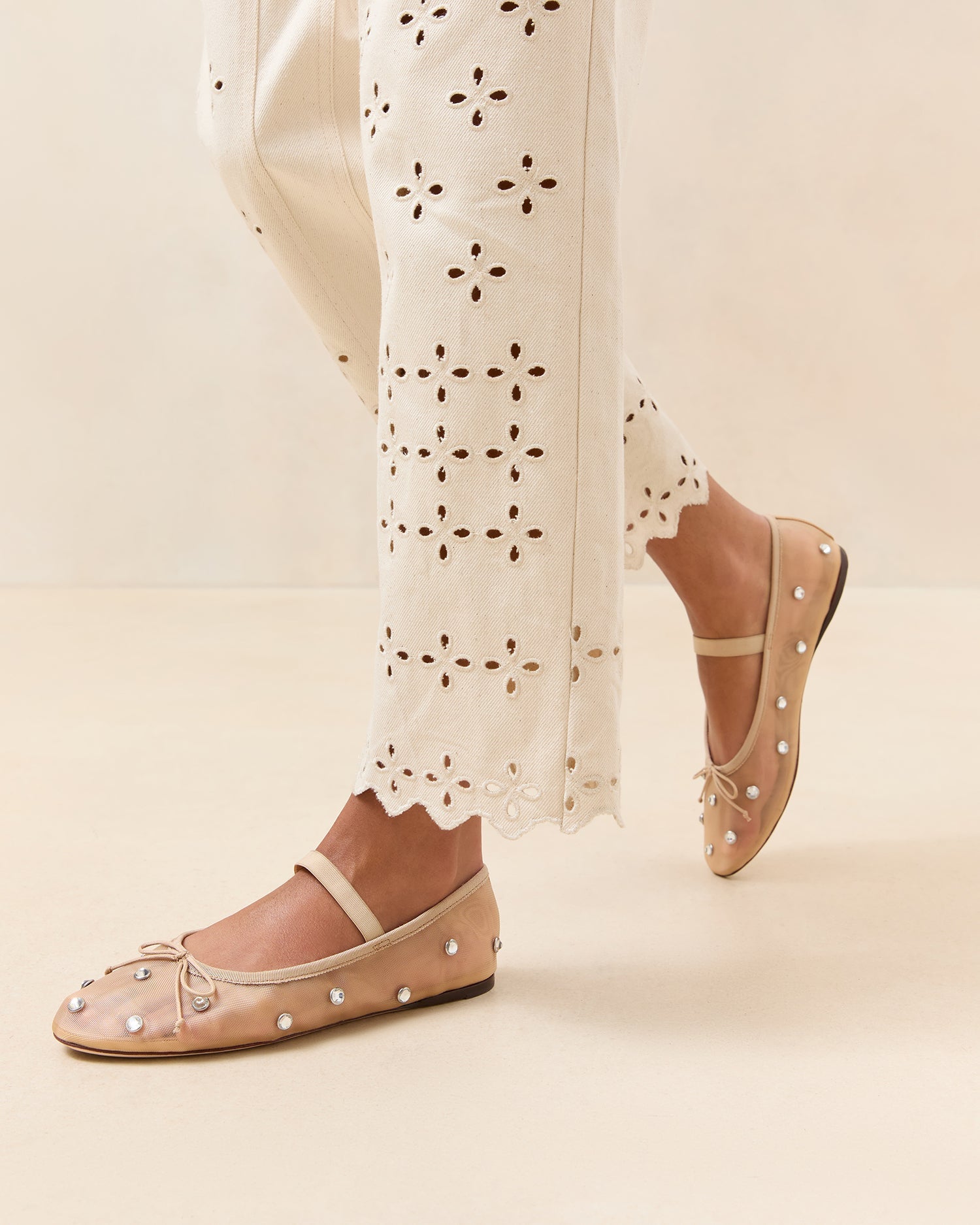 Loeffler Randall Women / Leonie Caramel/Crystal Ballet Flat