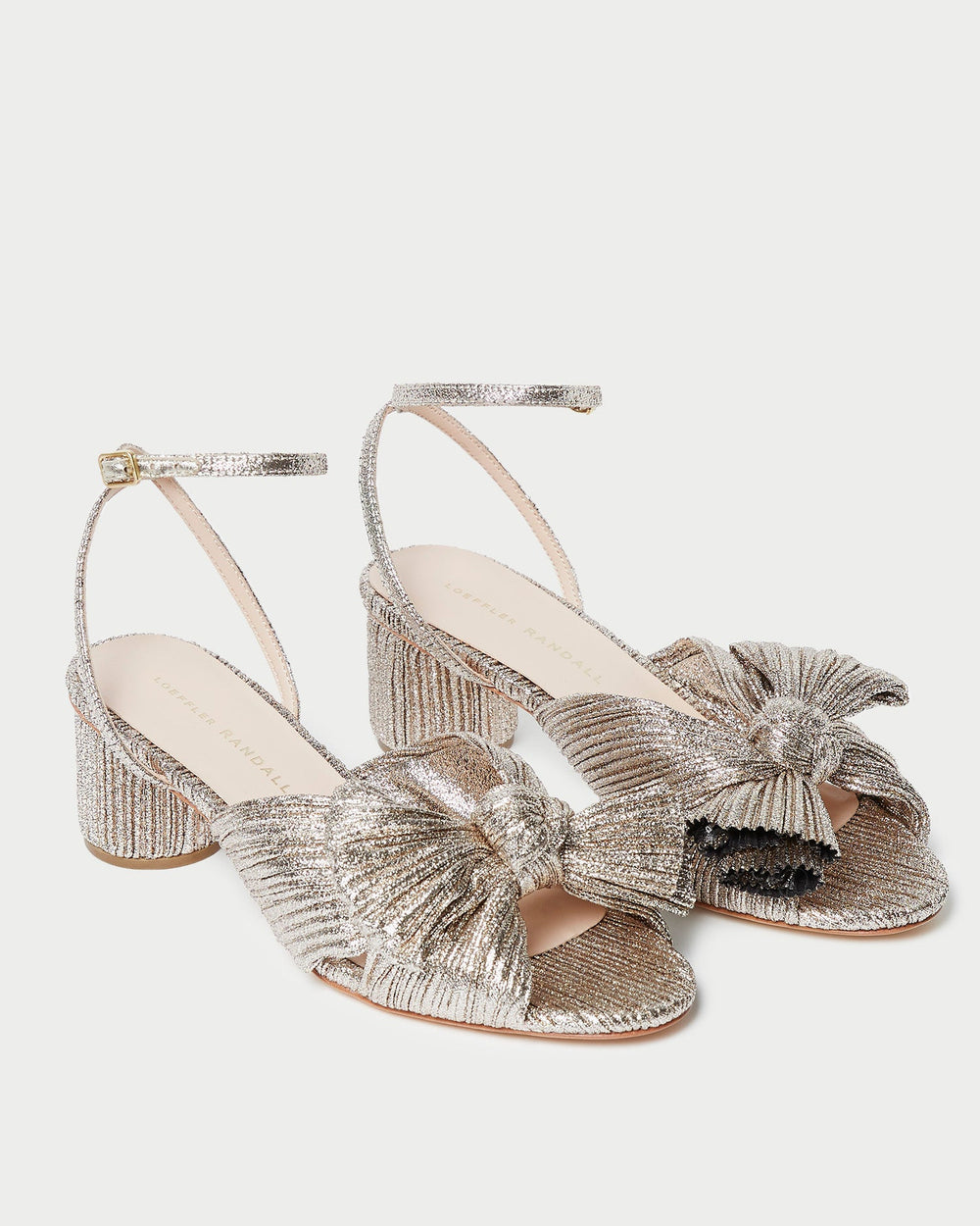 Loeffler Randall Women / Dahlia Champagne Pleated Bow Heel