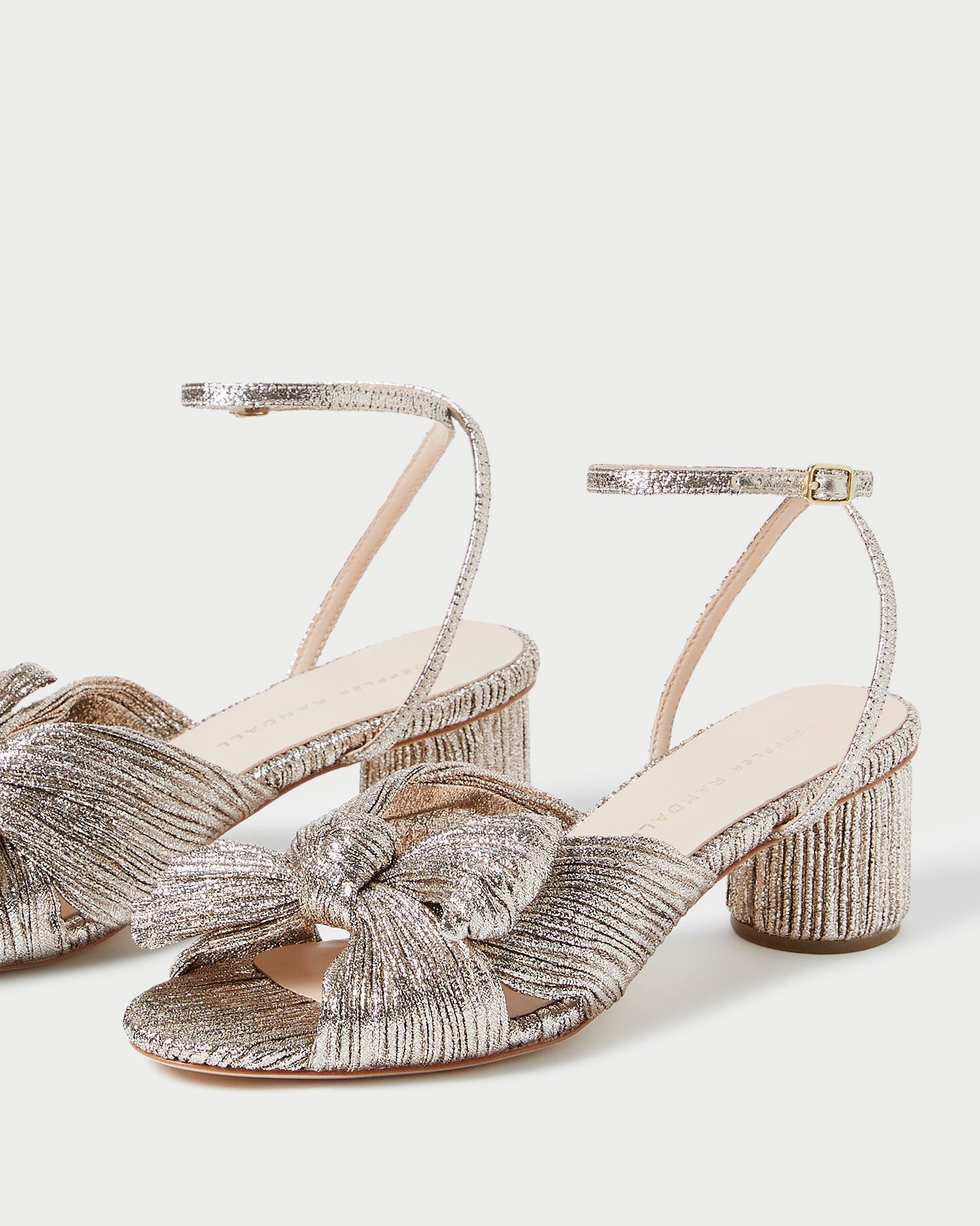 Loeffler Randall Women / Dahlia Champagne Pleated Bow Heel