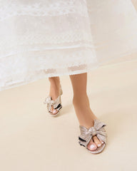 Loeffler Randall Women / Emilia Champagne Pleated Bow Heel