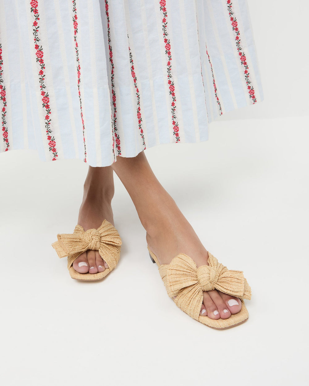 Loeffler Randall Women / Daphne Natural Bow Slide Sandal