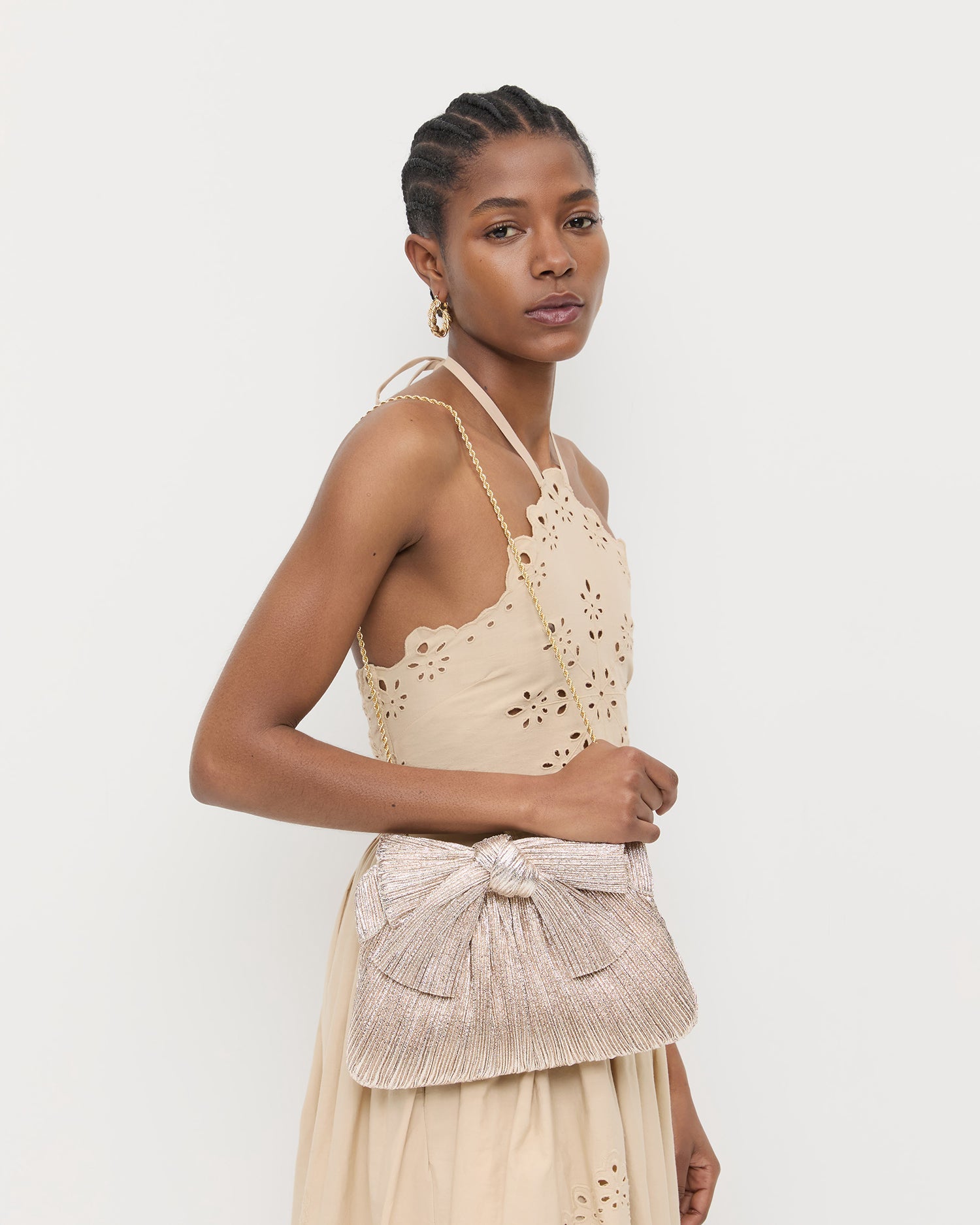 Loeffler Randall Women / Rayne Champagne Bow Clutch