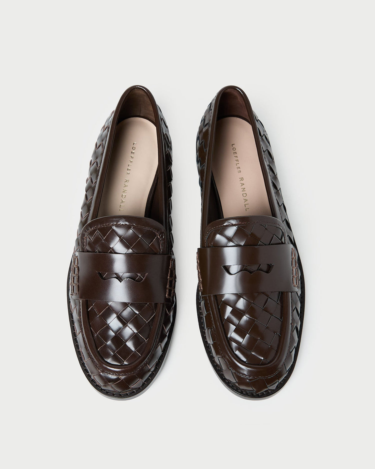 Loeffler Randall Women / Rachel Espresso Woven Leather Loafer