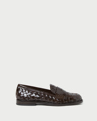 Loeffler Randall Women / Rachel Espresso Woven Leather Loafer