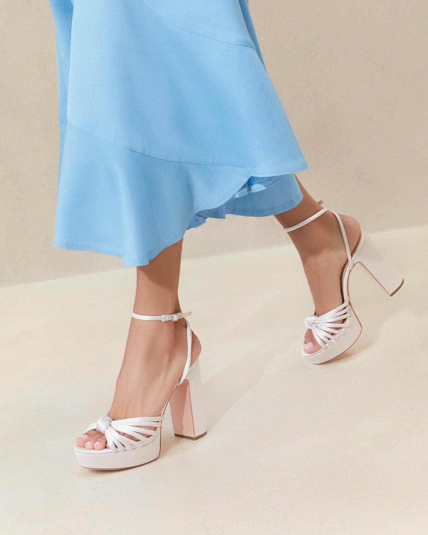 Loeffler Randall Women / Rivka Cream Knot Platform Sandal
