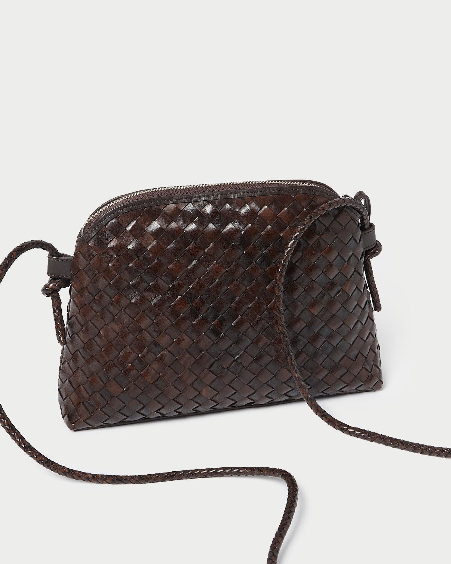 Loeffler Randall Women / Mallory Chocolate Woven Leather Crossbody