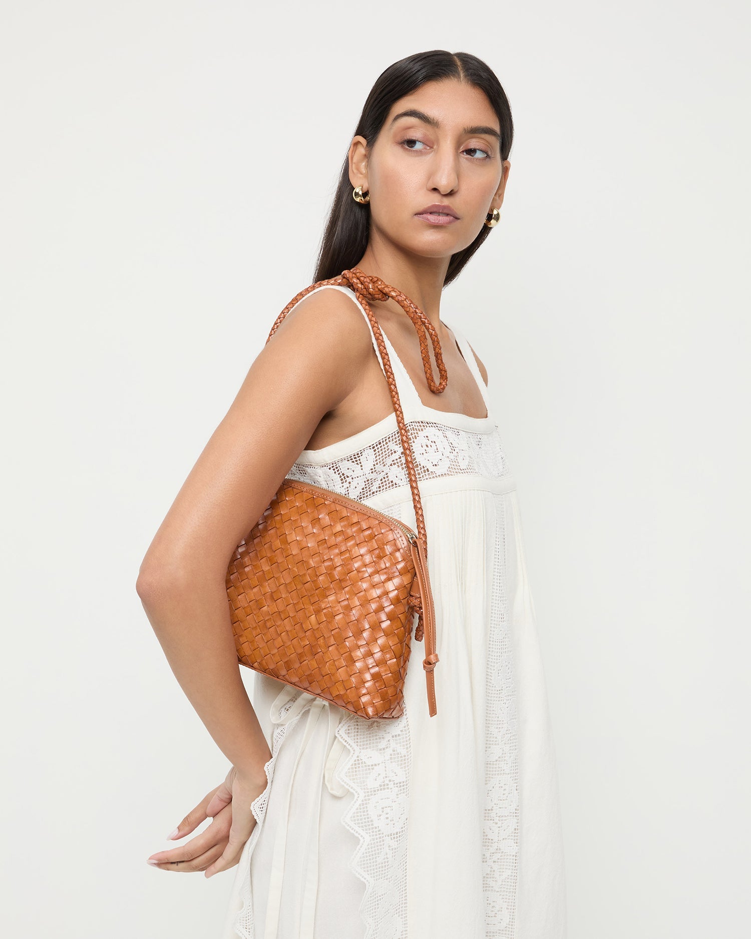 Loeffler Randall Women / Mallory Timber Woven Leather Crossbody