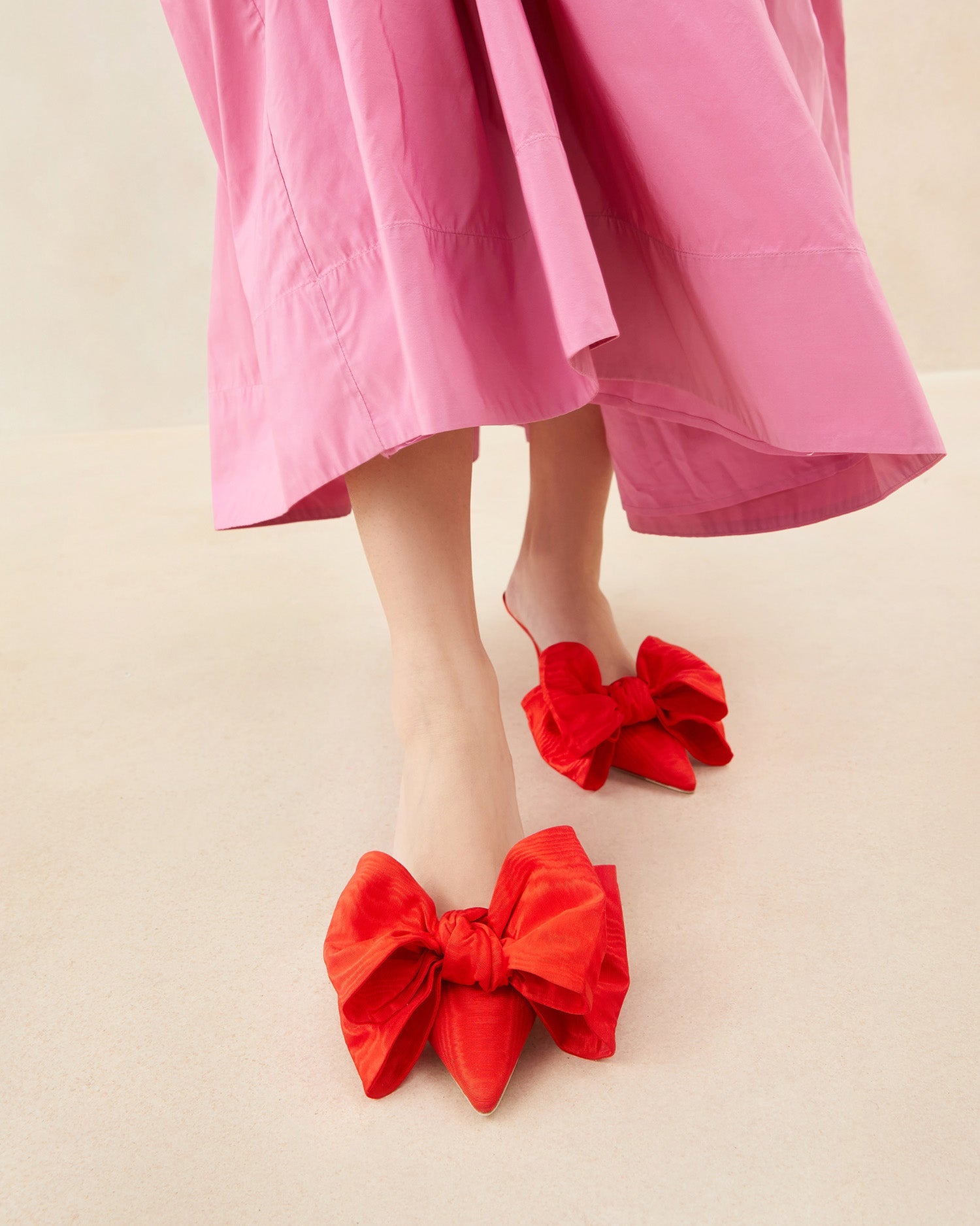 Loeffler Randall Women / Margot Red Moiré Bow Mule