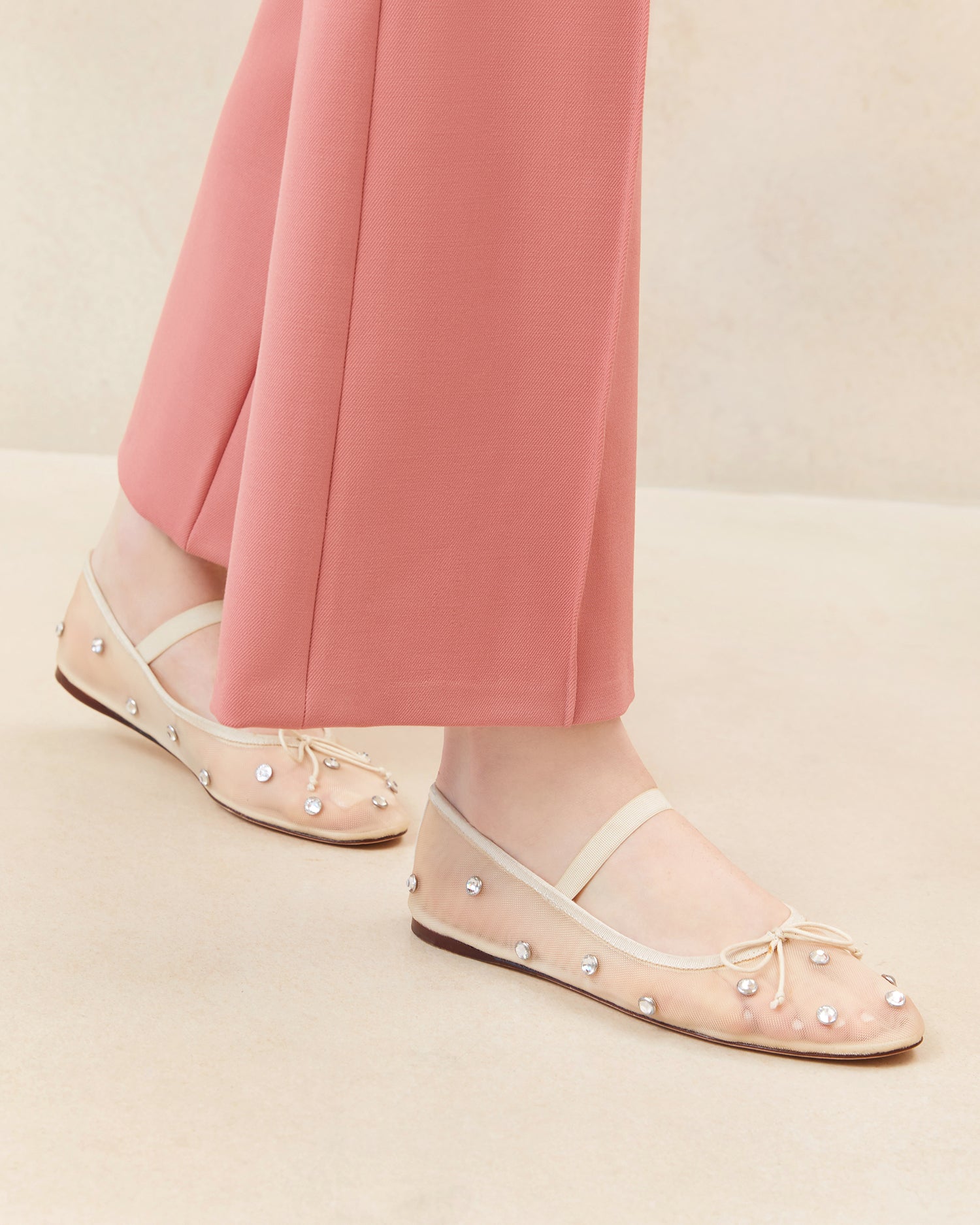 Loeffler Randall Women / Leonie Cream/Crystal Ballet Flat