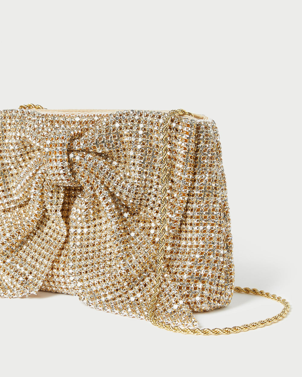 Loeffler Randall Women / Jolene Gold Diamanté Bow Clutch