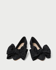 Loeffler Randall Women / Noa Black Moiré Bow Flat