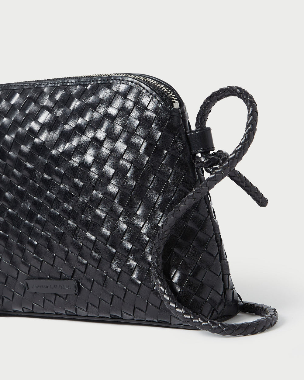 Loeffler Randall Women / Mallory Black Woven Leather Crossbody