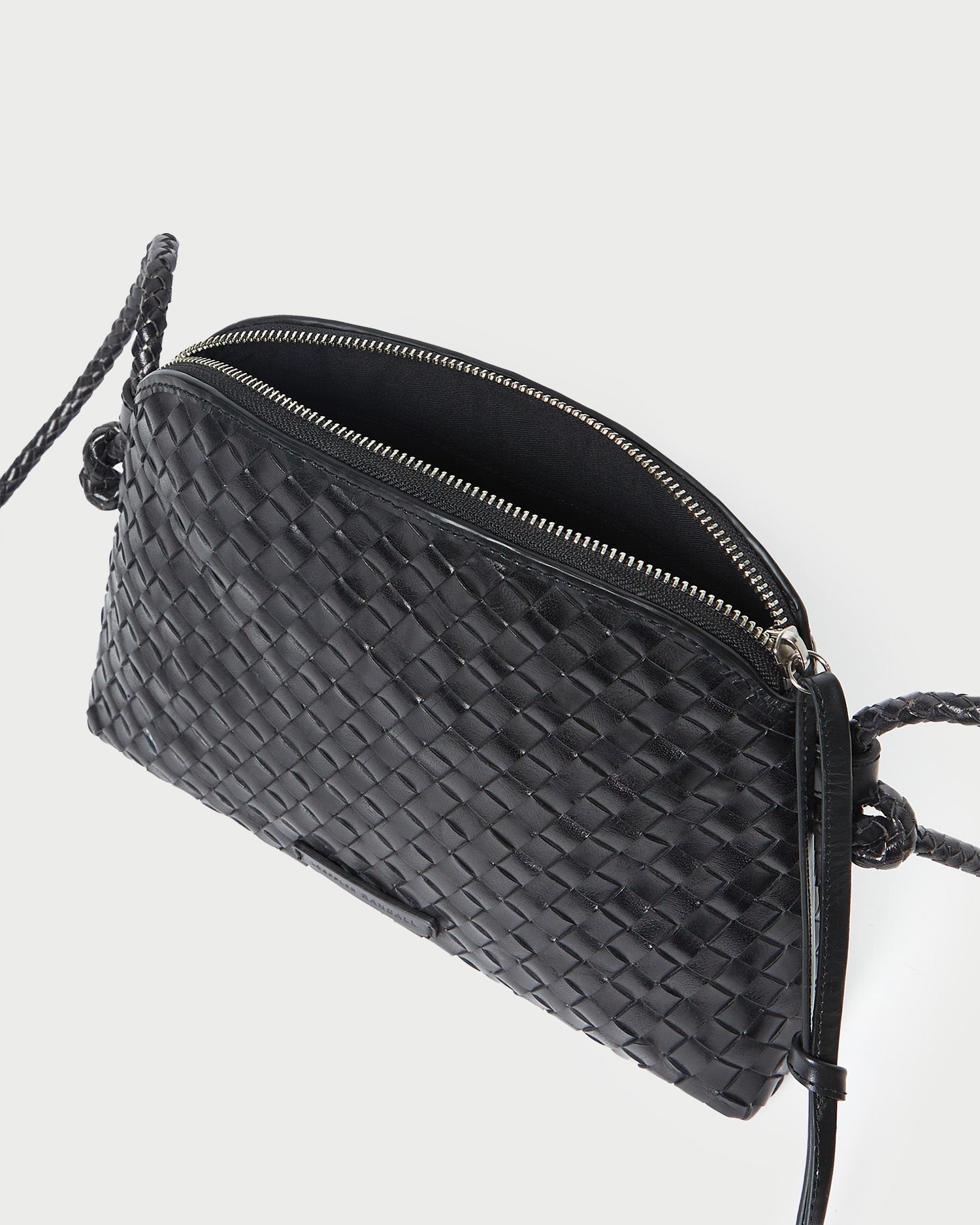 Loeffler Randall Women / Mallory Black Woven Leather Crossbody