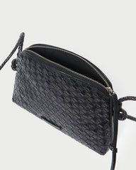 Loeffler Randall Women / Mallory Black Woven Leather Crossbody