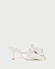 Loeffler Randall Women / Margot Cream Satin Bow Mule