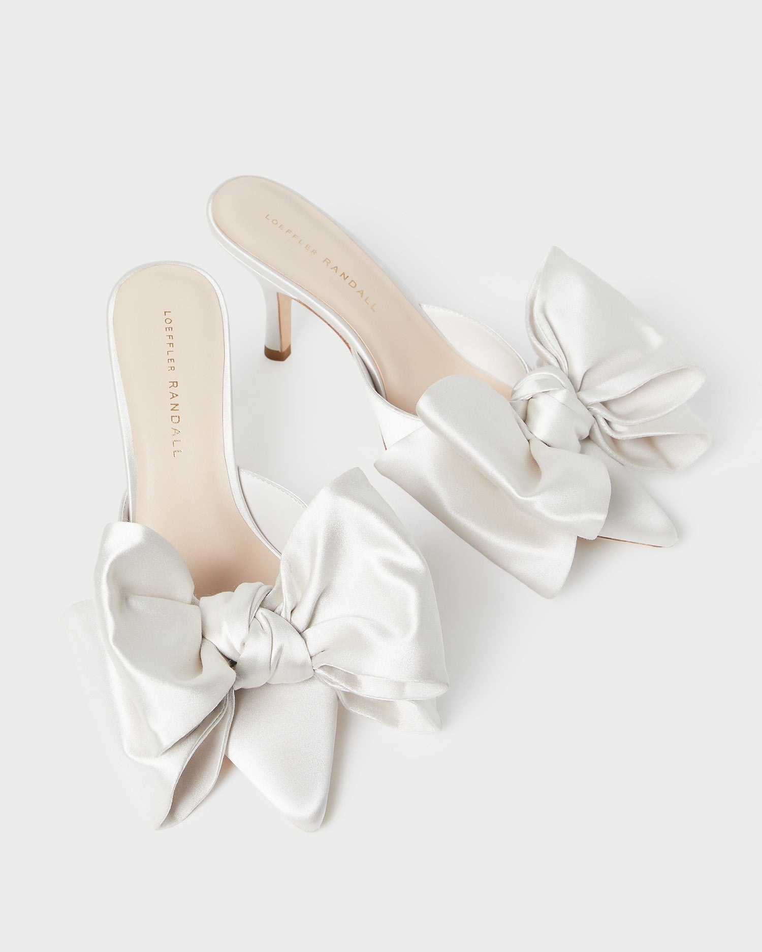 Loeffler Randall Women / Margot Cream Satin Bow Mule