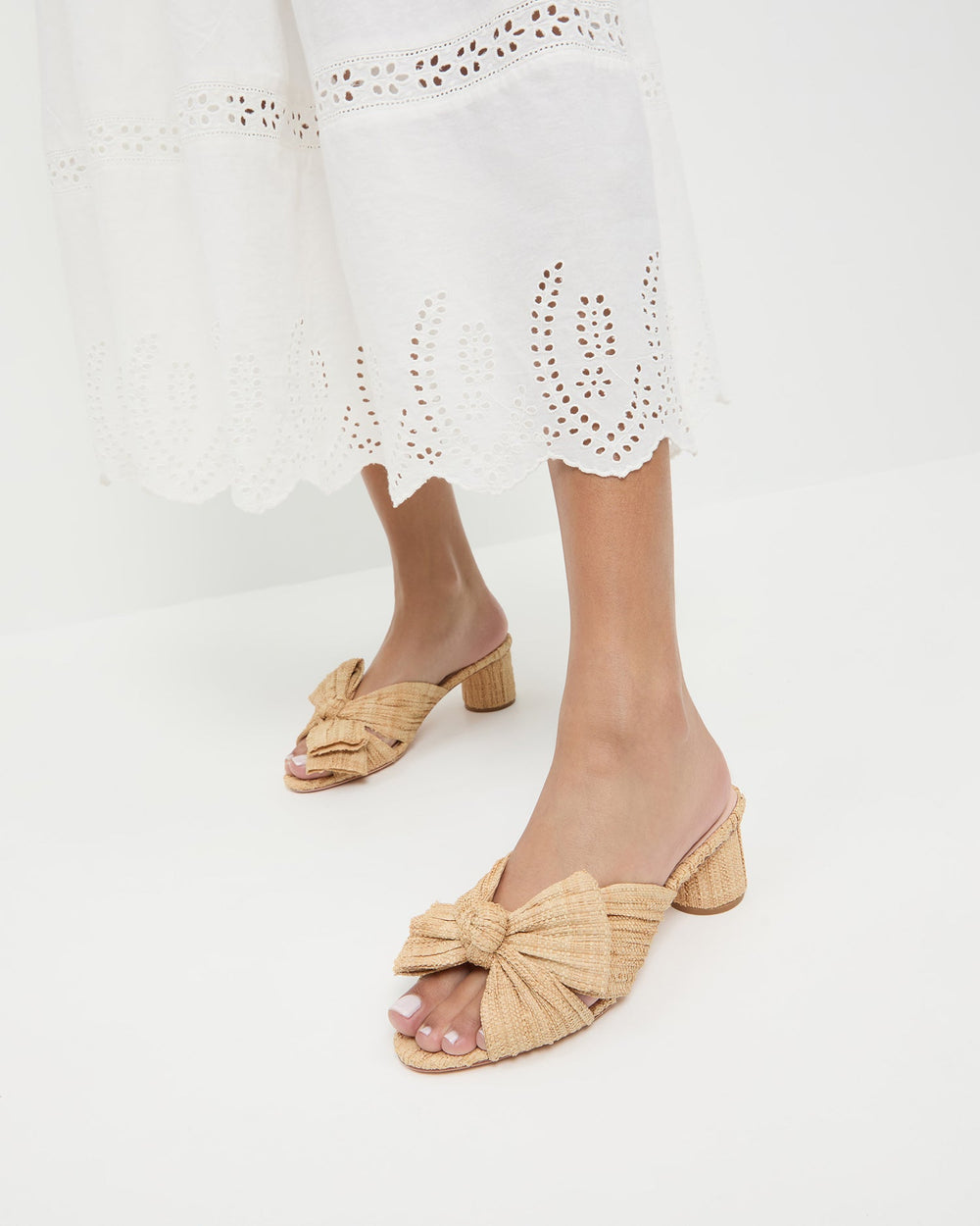 Loeffler Randall Women / Emilia Natural Pleated Bow Heel